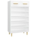 vidaXL Skoskap hvit 60x35x105 cm konstruert tre
