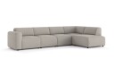 Torvasen 5 seters sofa med divan høyre i stoff   Lys grå
