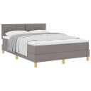  Box Spring seng med madrass Taupe 140x190 cm Stoff