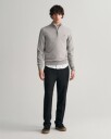 Lammeullsgenser med half-zip GREY MELANGE XXL