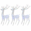 vidaXL Julereinsdyr XXL akryl 250 LED 3 stk 180 cm flerfarget