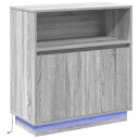  Serviesskap med LED Grå sonoma 71 x 34,5 x 75 cm Konstruert tre