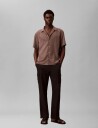 Calvin Klein Ss Camp Collar Drapey Lyocell Ea Brown XXL