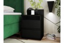 Basildon Nattbord 40 cm med Oppbevaring 2 Skuffer + Hylle - Svart