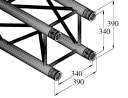 Alutruss Quadlock Tq390-2000 4-Way Cross Beam