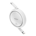 Baseus Free2Draw Mini USB-C - USB-C 100W med 1m uttrekkbar kabel - Hvit