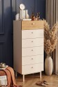 Kommode Hanah Home Luke 47,9 x 113,2 x 36,8 cm Sand eik   Sandfarget eik