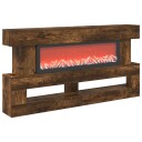 vidaXL Elektrisk peis Røkt Eik 150 x 21 x 77 cm Konstruert tre