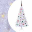  Kunstig juletre med 150 LED med stativ Hvit 120 cm PVC og stål