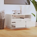 vidaXL TV-benk hvit 60x35x37 cm heltre furu