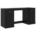 vidaXL Skrivebord med skap Svart Eik 154,5 x 50 x 75 cm Konstruert tre
