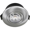 Nordtronic Low Profile Flexible utendørs downlight Ø7,5 cm børstet alu 2700K