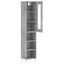 vidaXL Highboard betonggrå 34,5x34x180 cm konstruert tre 8720845487799