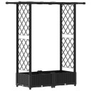 vidaXL Hevet Bed med Trellis og Tak Svart 122,5 x 40 x 121 cm PP