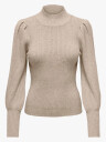 Only Katia Long Sleeve Highneck Pullover Knit Beige XL