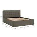Seng HOME4YOU Leena 160x200 cm Mørk beige   Mørk beige