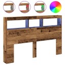  Hodegavl skap med LED gammelt tre 160x17x102 cm