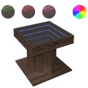  Salongbord med LED brun eik 50x50x45 cm konstruert tre 847566