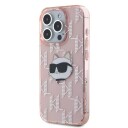 Karl Lagerfeld iPhone 15 Pro Max Choupette Hardcase Etui Rosa