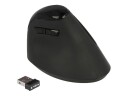 Delock Ergonomic - Vertikal Mus - Ergonomisk - Høyrehendt - Optisk - 6 Knapper - Trådløs - 2.4 Ghz - Usb Trådløs Mottaker - Svart - Løsvekt