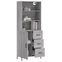 vidaXL Highboard grå sonoma 69,5x34x180 cm konstruert tre 8720845928186