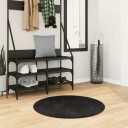 Teppe HUARTE kort luv mykt og vaskbart svart Ø 80 cm