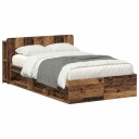  Sengeramme med oppbevaring Gammelt tre 120 x 200 cm
