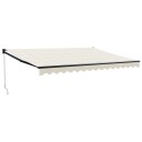 vidaXL Uttrekkbar markise kremhvit 4,5x3 m stoff og aluminium