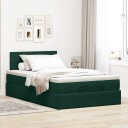  Ottoman sengeramme med madrass mørkegrønn 120x200cm fløyel 8721158474049