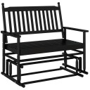  Gyngebenk svart 118x70x104,5 cm heltre poppel 4008866
