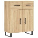 vidaXL Skjenk sonoma eik 69,5x34x90 cm konstruert tre