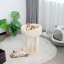 Cwy Cat Tree Cat Skrapestolpe Med Mykt Sete Sisal Tårn For Katter Beige