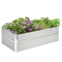 Høybed av stål, plantebed, kaldramme, hagebed, blomsterkasse, pluggbar, plantekasse, plantepotte, 180 x 90 x 60 cm for hage, bal