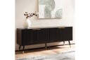 Lavbord Wohnling Sponplate Svart Foliert med 2 Dører Moderne Eik med Metallben -