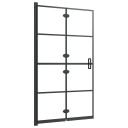 Leddet dusjdør ESG 80x140 cm svart