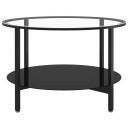 vidaXL Tebord svart og gjennomsiktig 70 cm herdet glass