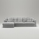 Decotique Le Grand Air 3 Seter Sofa Bomull Divan Venstre Lysegrå