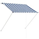 vidaXL Uttrekkbar markise 150x150 cm blå og hvit