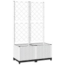 vidaXL Plantekasse med espalier hvit 80x40x136 cm PP