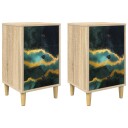 vidaXL Nattbordskap WIJHE 2 stk. Sonoma eik 36 x 33 x 60 cm