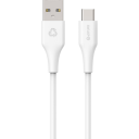 eSTUFF INFINITE 2m USB-C til USB-A Kabel med 100% Resirkulert Plast - Hvit
