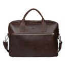 Adax Prato Axel Skinn Pc veske med 2 rom 15,6" Mørkebrun