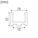 Hide-A-Lite 7503634 U-profil plast 15 mm x 2 m Belysning