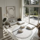 Runde tepper   Ebba Natural Cotton Shaggy offwhite Størrelse: Ø 160 cm