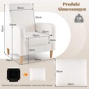 Teddy lenestol med pute – beige 150 kg kapasitet