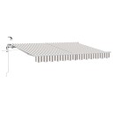  Uttrekkbar markise Lys Grå og Hvit 600 × 300 cm Polyester