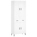 vidaXL Highboard hvit 69,5x34x180 cm konstruert tre 8720845493110