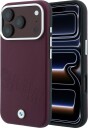 BMW-logo med skråstilt, innpreget skrift – MagSafe-etui til iPhone 17 Pro / 18 Pro – burgunder
