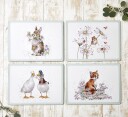 ‘Wildflower’ Animal Placemats store 4 bordbrikker
