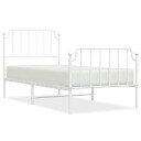 vidaXL Sengeramme i metall med hode- og fotgavl hvit 90x200 cm 8721012212565